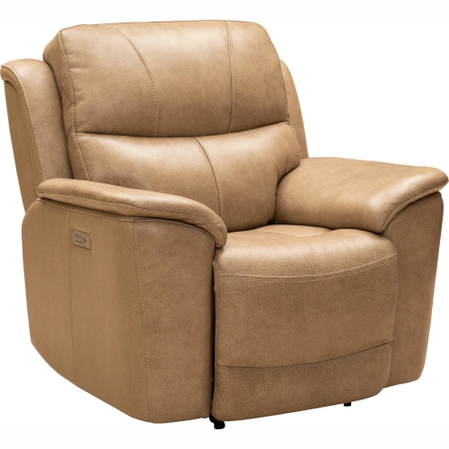 Kaden Power Recliner w/ Lumbar in Taupe Leather